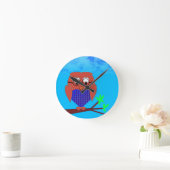 Tartan en harten Owl Ronde Klok (Huis)