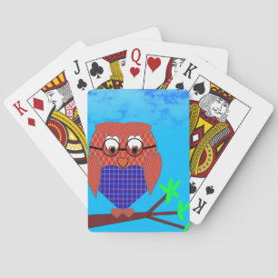 Tartan en harten Owl Speelkaarten