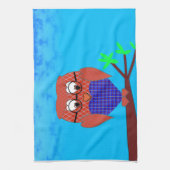 Tartan en harten Owl Theedoek (Verticaal)