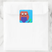 Tartan en harten Owl Vierkante Sticker (Tas)