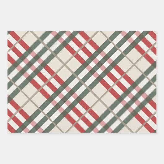 Tartan en Kerstboom Inpakpapier Vel (Voorkant)