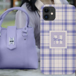 Tartan - en Licht Paars - Telefoontas Case-Mate iPhone Case<br><div class="desc">Tartan in paars,  licht (orchidee) paars en cement (gebroken wit). Andere beschikbare kleurwegen.</div>