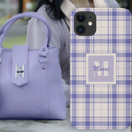 Tartan - en Licht Paars - Telefoontas Case-Mate iPhone Case
