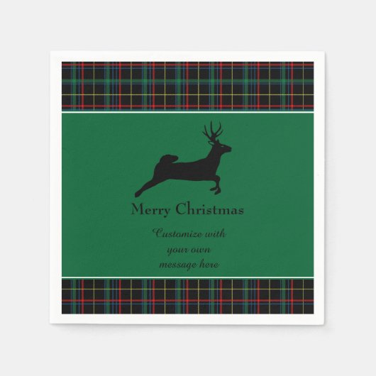 Tartan en rendieren servetten (Voorkant)