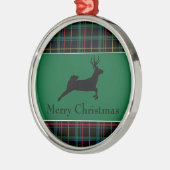 Tartan en rendierKerstmis Metalen Ornament (Links)
