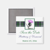 Tartan en Thistle Bruiloft Save the Date Magnet (Voorkant / Achterkant)