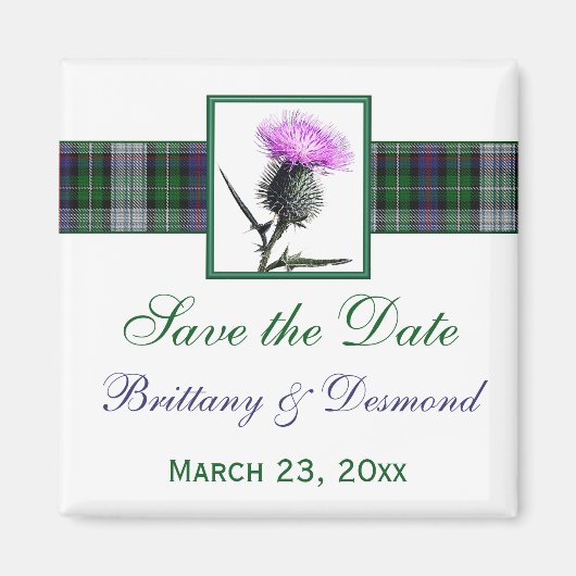 Tartan en Thistle Bruiloft Save the Date Magnet (Voorkant)