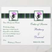Tartan en Thistle Order of Service Linen Hoesje (Voorkant)