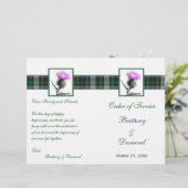 Tartan en Thistle Order of Service Linen Hoesje (Staand voorkant)