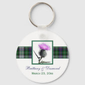 Tartan en Thistle Wedding Favor Sleutelhanger (Achterkant)