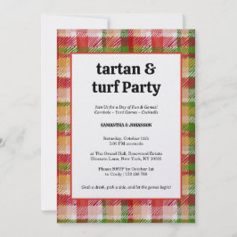 Tartan en Turf Buitenlucht Lawn Games Feest Kaart
