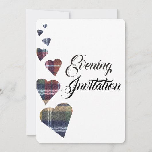 Tartan Evening Invitation Kaart (Voorkant)