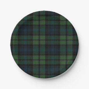 Tartan Fabric 7-inch Bord rond papier