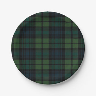 Tartan Fabric 7-inch Bord rond papier