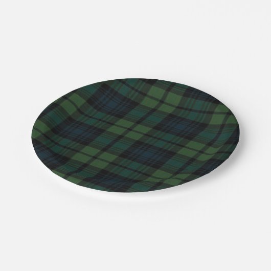 Tartan Fabric 7-inch Bord rond papier (Gekanteld)