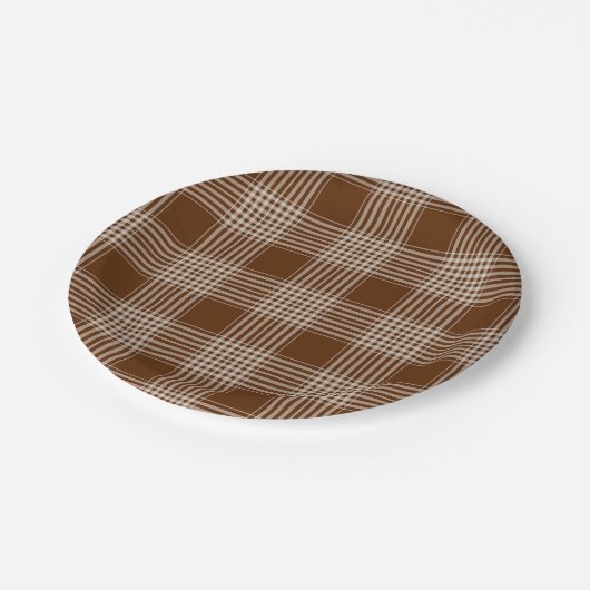 Tartan Fabric 7-inch Bord rond papier (Gekanteld)