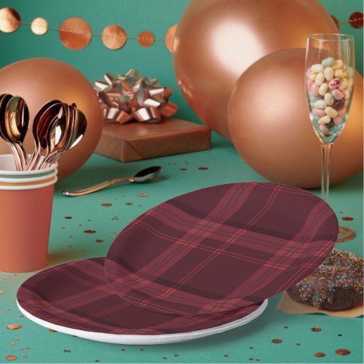 Tartan Fabric 9" Rond papier Bord (Multi)