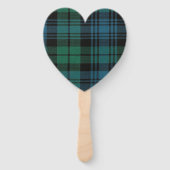 Tartan Fabric Heart Hand Fan Handwaaier (Voorkant)