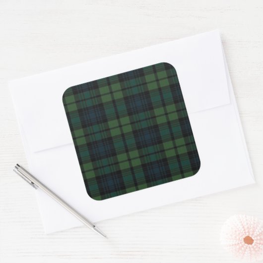 Tartan Fabric Square Stickers (Envelop)