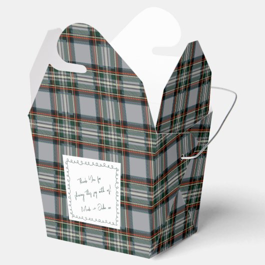 Tartan Favor Box with Custom Hand-Drawn Note Bedankdoosjes (Geopend)