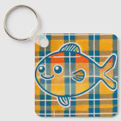 Tartan fish keyring sleutelhanger (Voorkant)