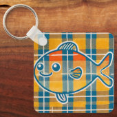 Tartan fish keyring sleutelhanger (Voorkant)