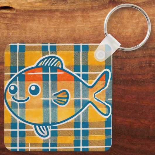 Tartan fish keyring sleutelhanger (Achterkant)