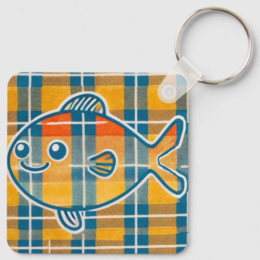 Tartan fish keyring sleutelhanger (Achterkant)