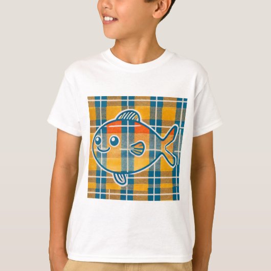 Tartan fish T-shirt (Voorkant)