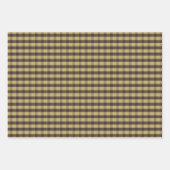 Tartan flower yellow brown set wrapping paper (Voorkant 3)
