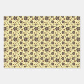 Tartan flower yellow brown set wrapping paper (Voorkant 2)