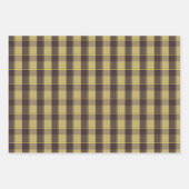 Tartan flower yellow brown set wrapping paper (Voorkant)
