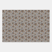 Tartan flower yellow grey set wrapping paper (Voorkant 2)