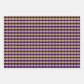 Tartan flower yellow purple set wrapping paper (Voorkant 3)