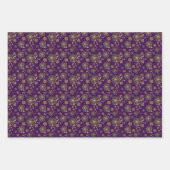 Tartan flower yellow purple set wrapping paper (Voorkant 2)