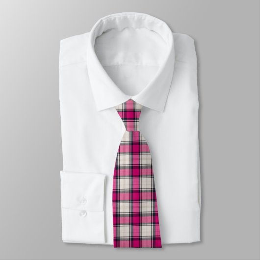 Tartan Fuchsia Stropdas (Gebonden)