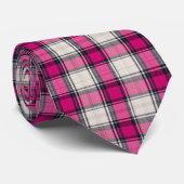 Tartan Fuchsia Stropdas (Opgerold)