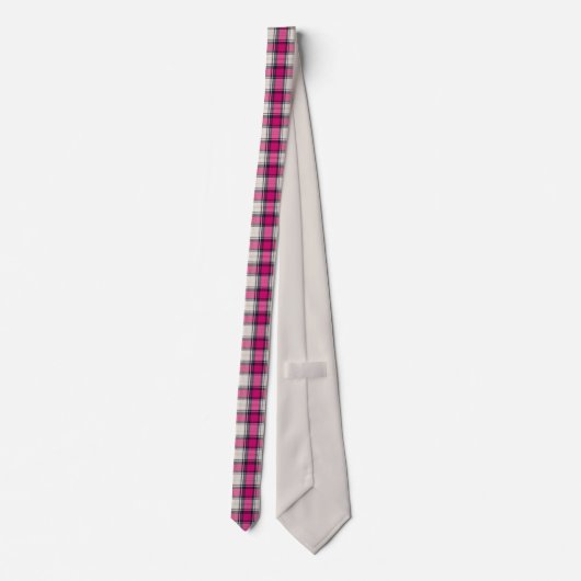 Tartan Fuchsia Stropdas (Achterkant)