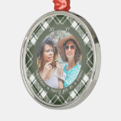 Tartan Gedekte Fotogeluk u als vriend Metalen Ornament (Links)