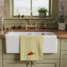 Tartan geel eenvoudige wilde bloemenpatroon