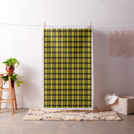 Tartan geel en zwart geruite stof