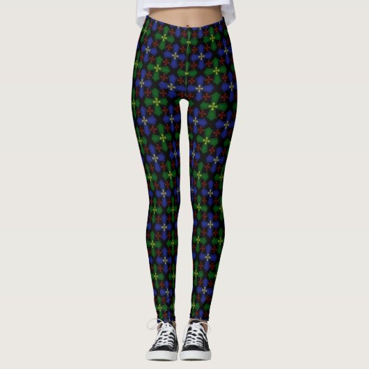 Tartan gekleurde kruisingen leggings (Voorkant)