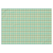 Tartan geplakt in groen, Aqua, zwart, crème, geel Tafelkleed (Voorkant (Horizontaal))