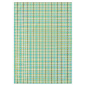 Tartan geplakt in groen, Aqua, zwart, crème, geel Tafelkleed (Voorkant)