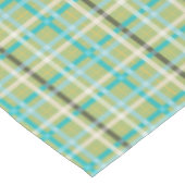 Tartan geplakt in groen, Aqua, zwart, crème, geel Tafelkleed (Gekanteld)