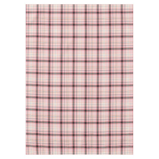 Tartan Geplakt in roze, perzikkleurig, zwart-wit Tafelkleed (Voorkant)