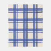 Tartan geruit blauw creme fleece deken (Voorkant)