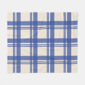Tartan geruit blauw creme fleece deken (Voorkant (Horizontaal))