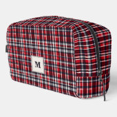 Tartan geruite gestileerde monogram toilettasje (Rechterhoek)