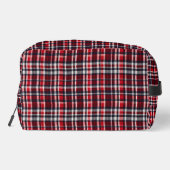 Tartan geruite gestileerde monogram toilettasje (Achterkant)